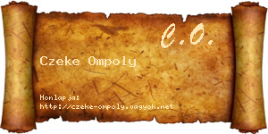 Czeke Ompoly névjegykártya